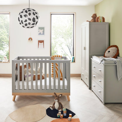 Babymore Mona Mini 3 Piece Universal Nursery Room Set - Grey 26MMGRS3