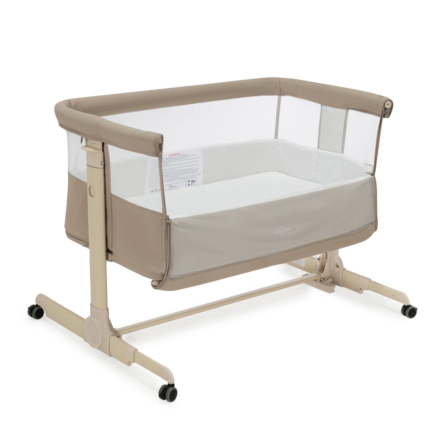 Babymore Neera Bedside Crib - Khaki