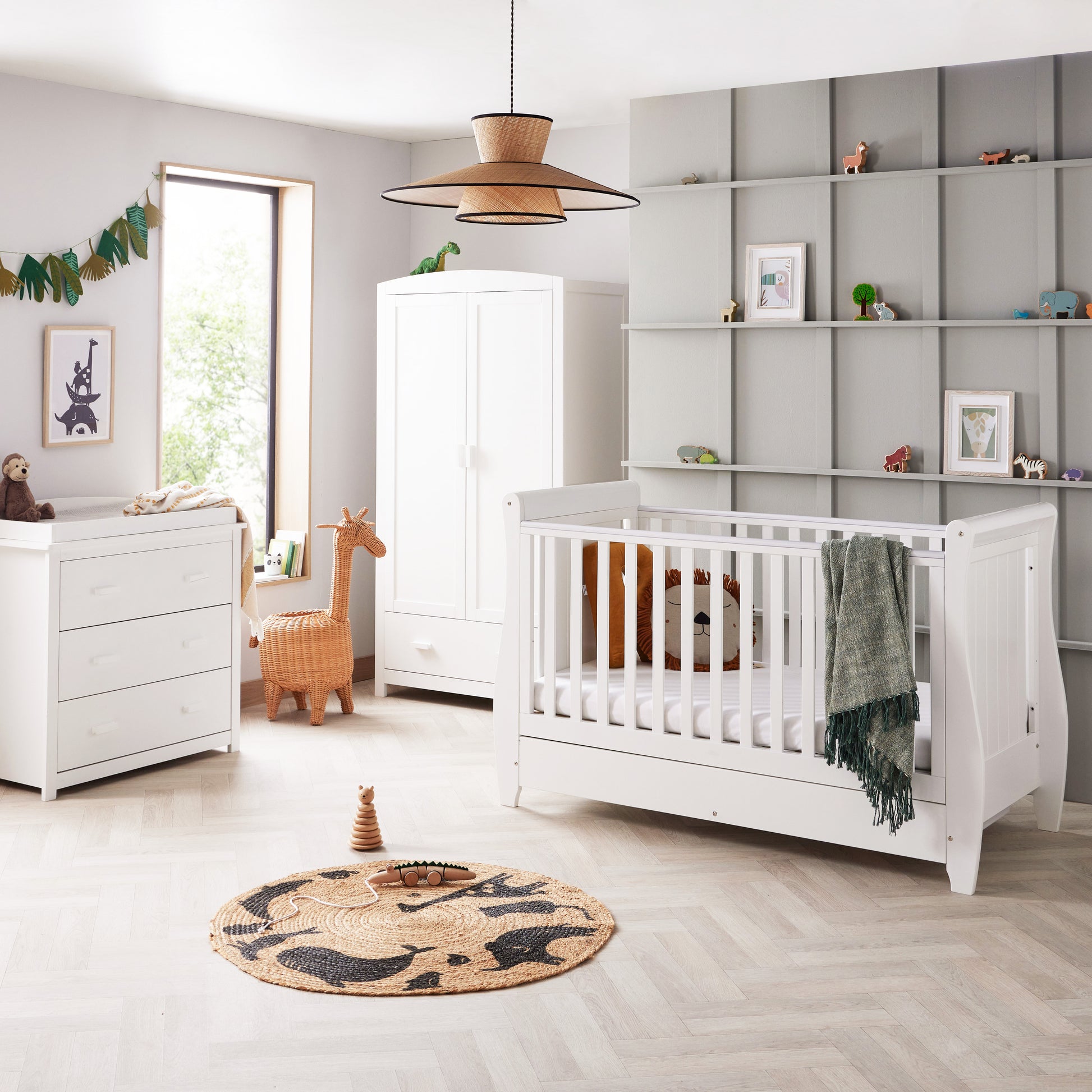 Babymore Stella 3 Piece Nursery Furniture Set – White