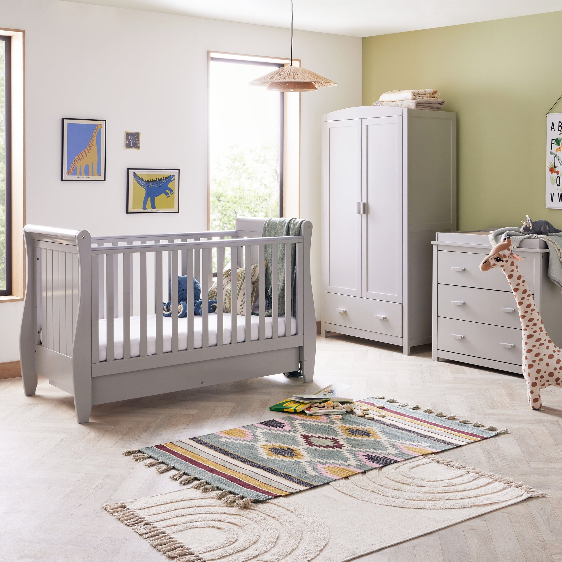 Babymore Stella 3 Piece Nursery Room Set - Grey 26SGRS3
