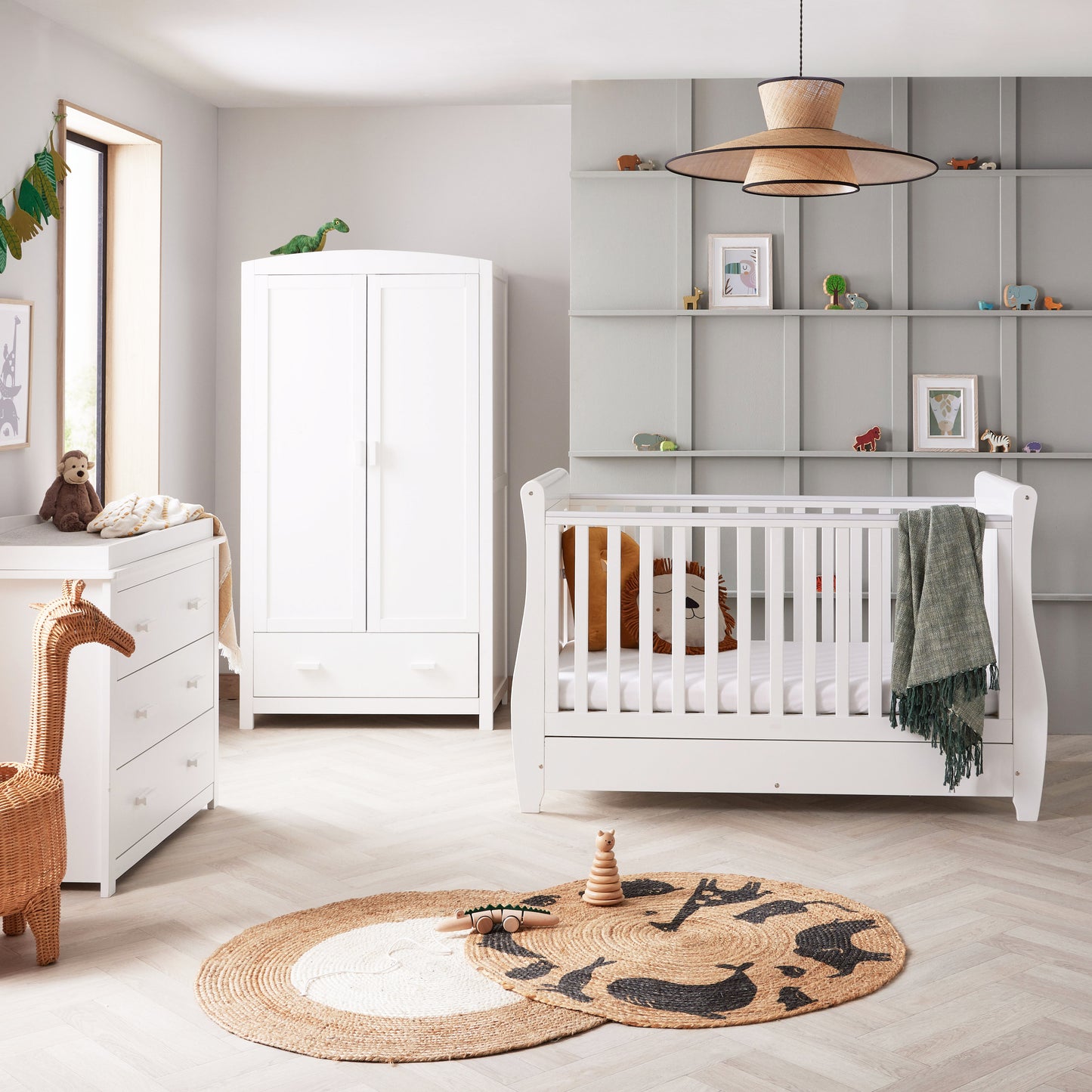 Babymore Stella 3 Piece Nursery Room Set - White 26SWRS3