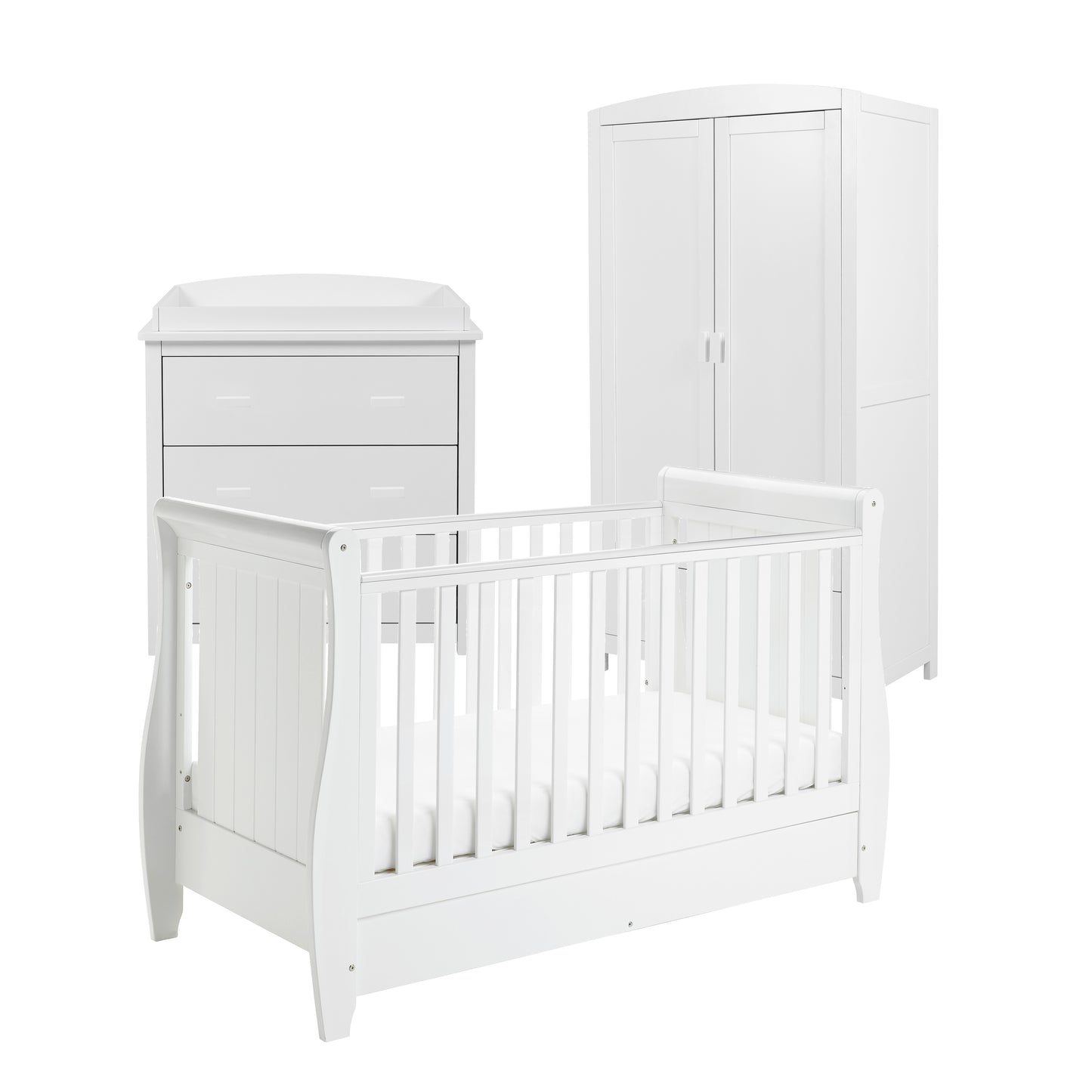 Babymore Stella 3 Piece Nursery Room Set - White 26SWRS3