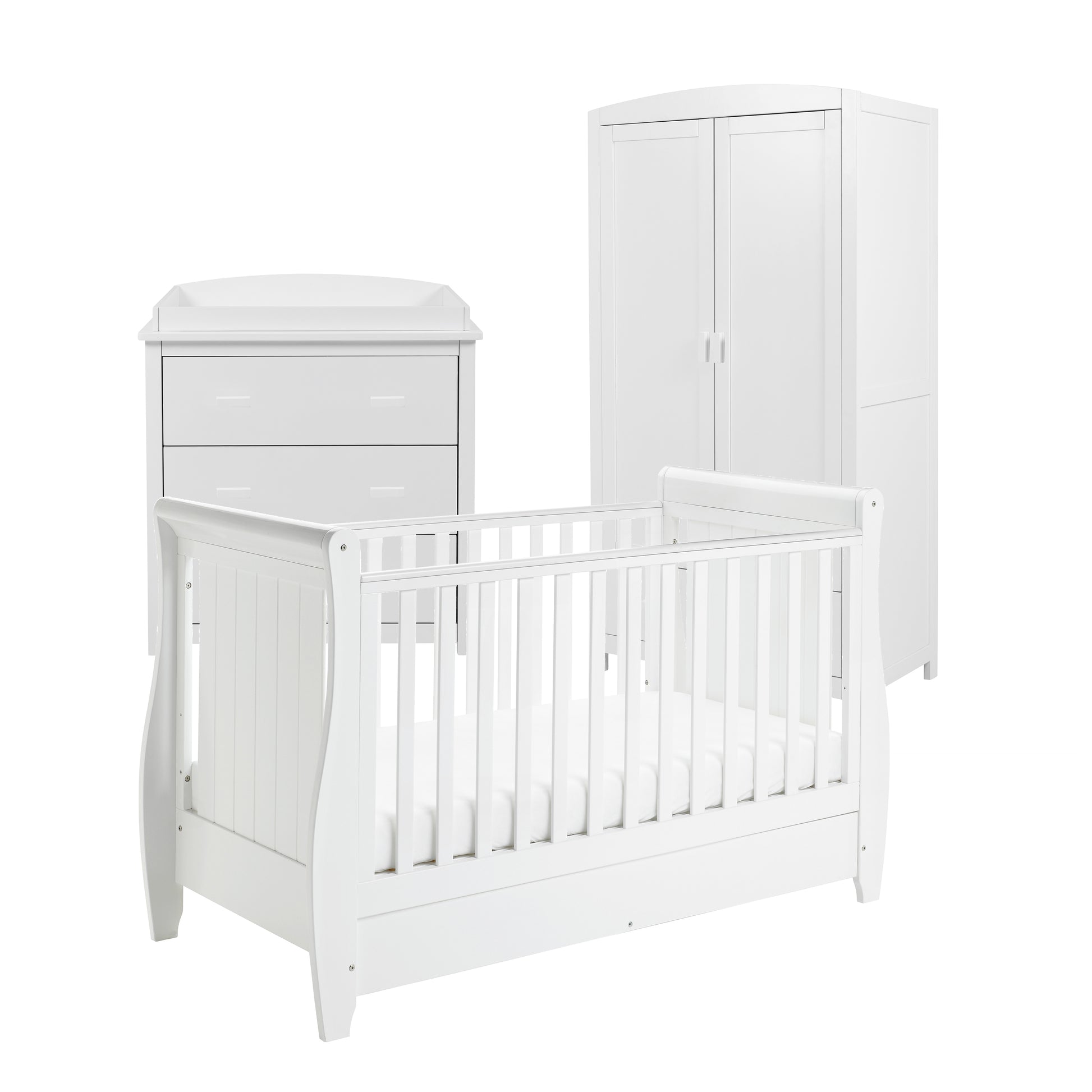 Babymore Stella 3 Piece Nursery Room Set - White 26SWRS3