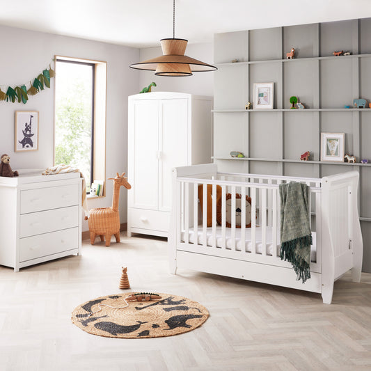 Babymore Stella 3 Piece Nursery Room Set - White 26SWRS3