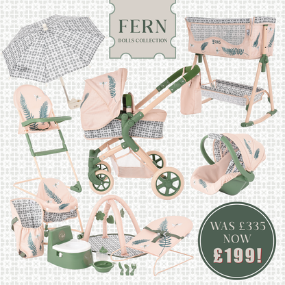 Black Friday - Roma RHS Single Dolls Pram Bundle - Fern