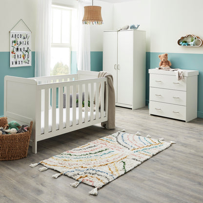 Babymore Caro 3 Piece Nursery Room Set - White Wash 26CWRS3
