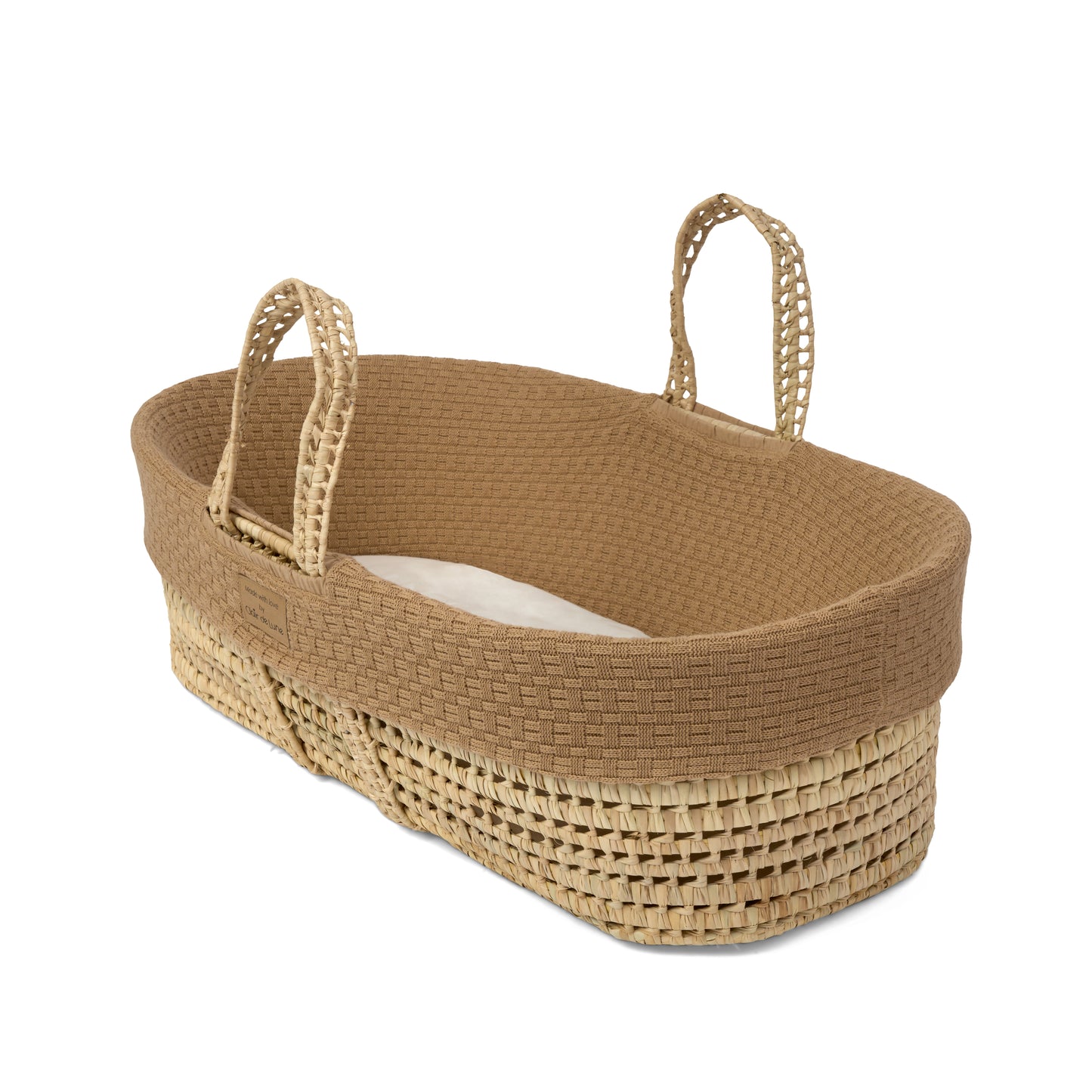 Clair de Lune Biscuit Organic Knitted Palm Moses Basket CL6336BT