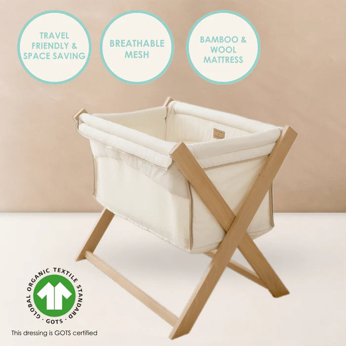 Clair de Lune Cream Organic Folding Crib CL6588CM