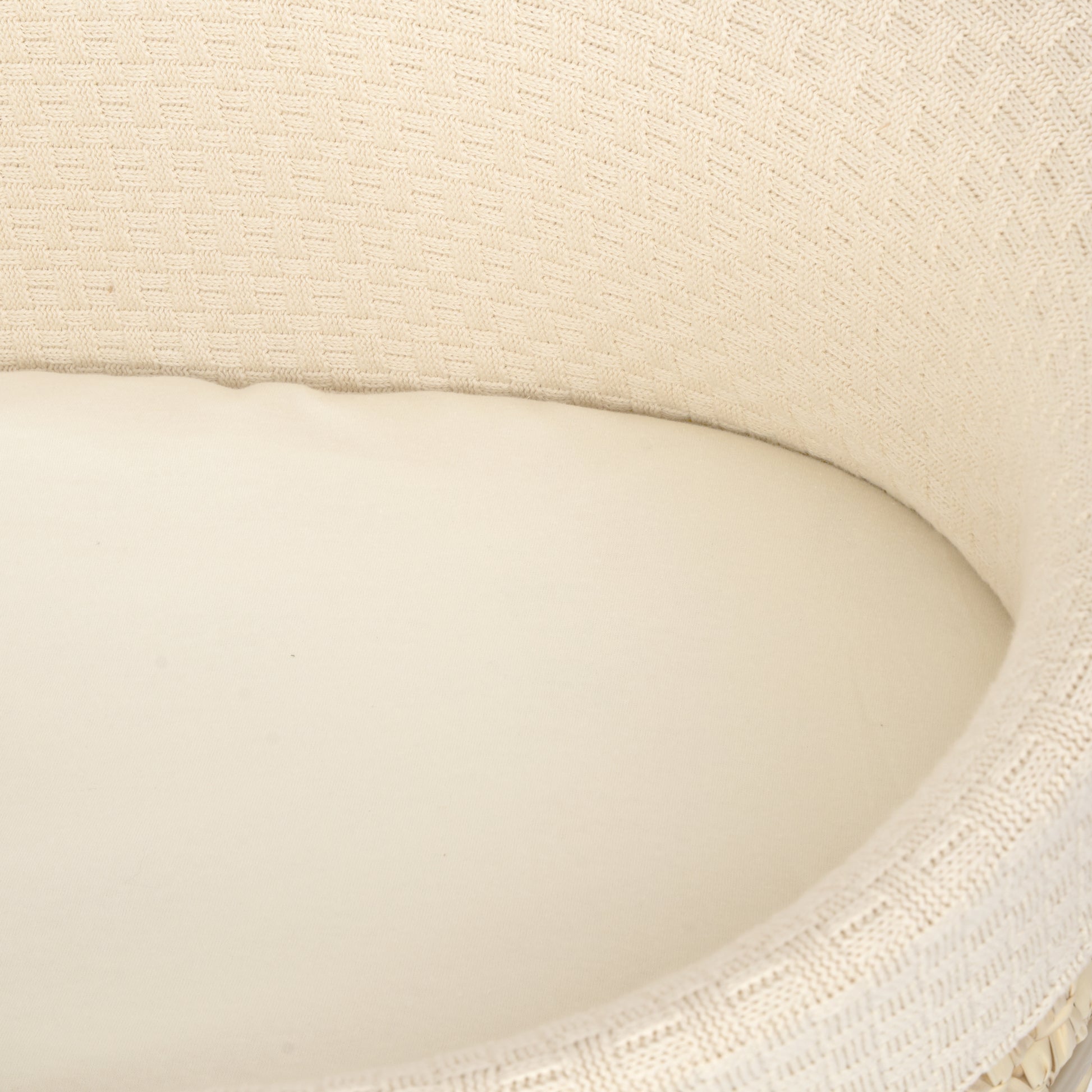 Clair de Lune Cream Organic Knitted Palm Moses Basket CL6636CM