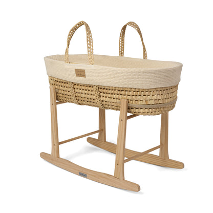 Clair de Lune Cream Organic Knitted Palm Moses Basket CL6636CM