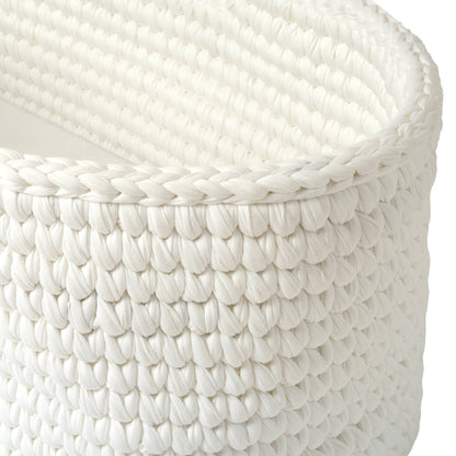 Clair de Lune Crochet Moses Basket with Natural Rocking Stand CL6654WE