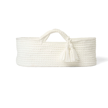 Clair de Lune Crochet Moses Basket with Natural Rocking Stand CL6654WE