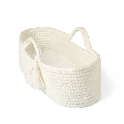 Clair de Lune Crochet Moses Basket with Natural Rocking Stand CL6654WE