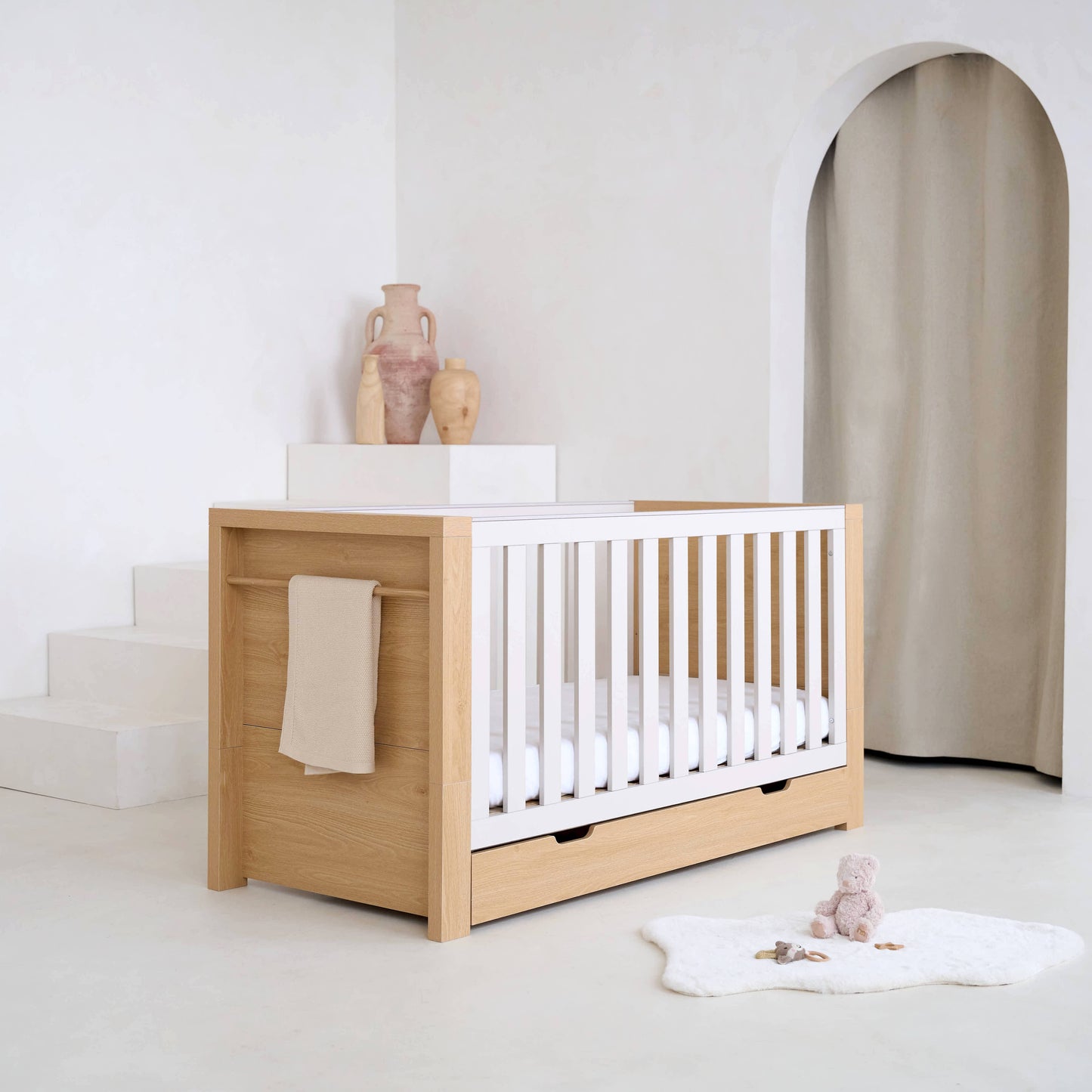 Clair de Lune Juni Cot Bed with Under Drawer CL6638/6638-DRAW