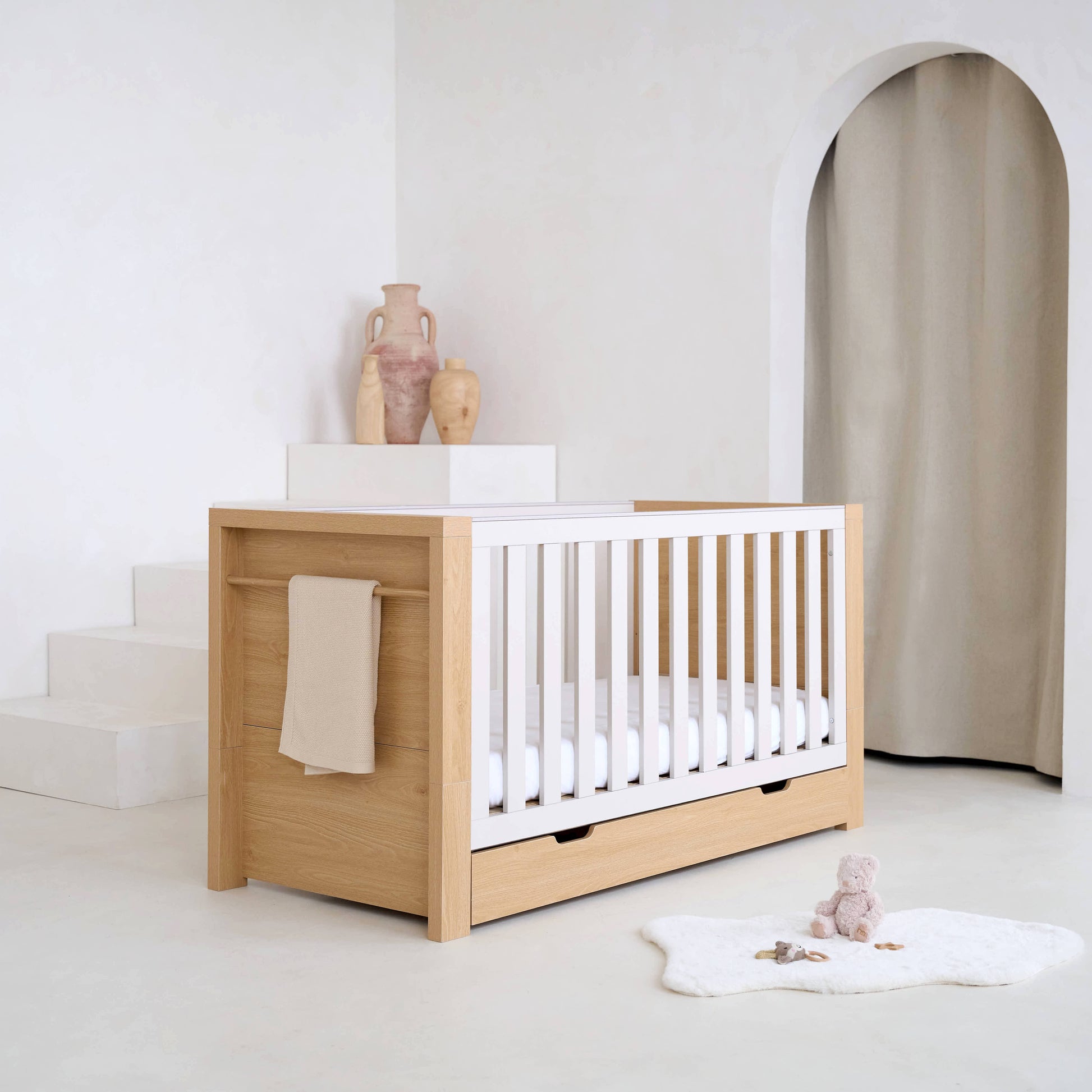 Clair de Lune Juni Cot Bed with Under Drawer CL6638/6638-DRAW