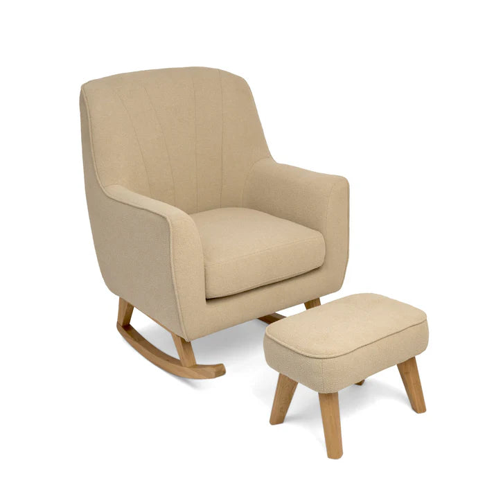 Clair de Lune Natural Boucle Rocking Chair & Footstool CL6639