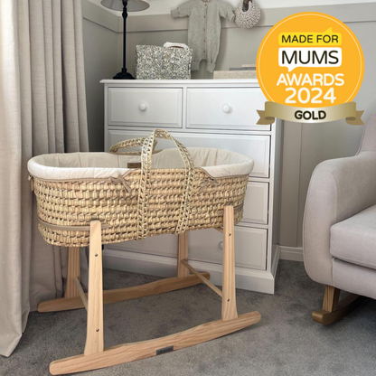 Clair de Lune Organic Cream Palm Moses Basket CL6475CM