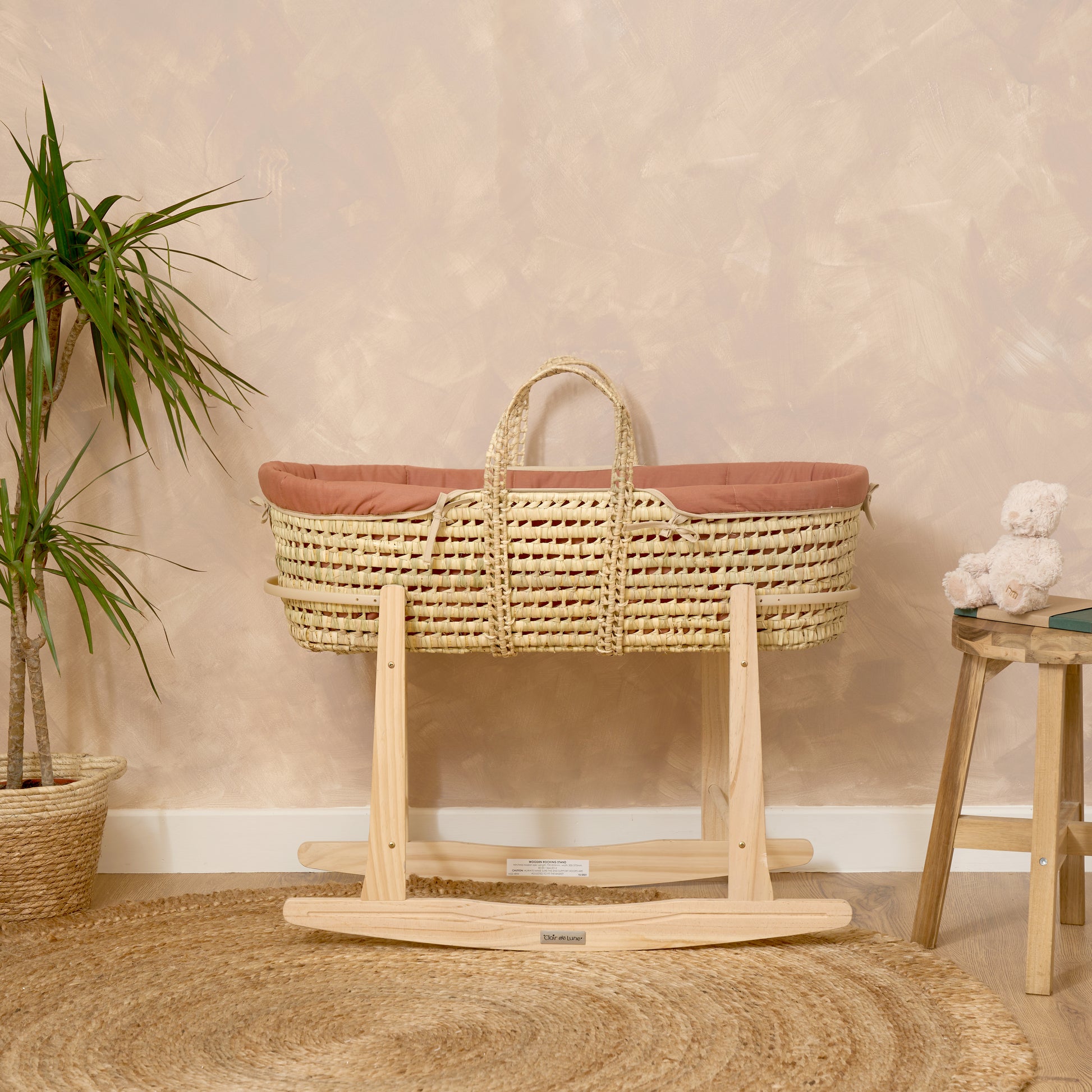 Clair de Lune Rust Orange Organic Palm Moses Basket CL6475R