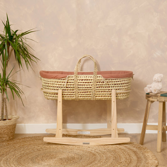 Clair de Lune Rust Orange Organic Palm Moses Basket CL6475R