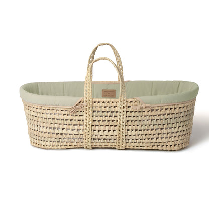 Clair de Lune Sage Green Organic Palm Moses Basket CL6475EM