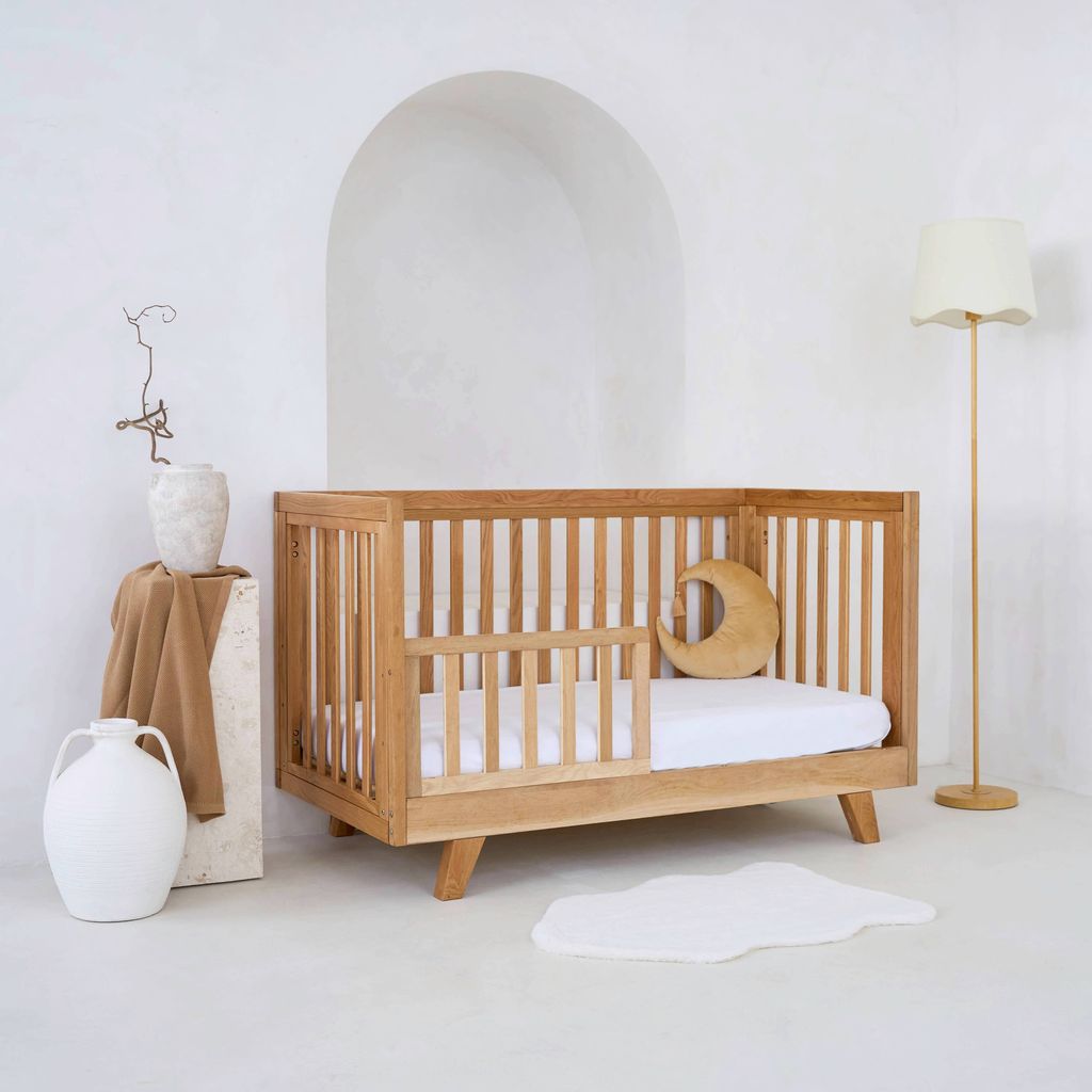 Clair de Lune Solid Oak Cot Bed Wood 