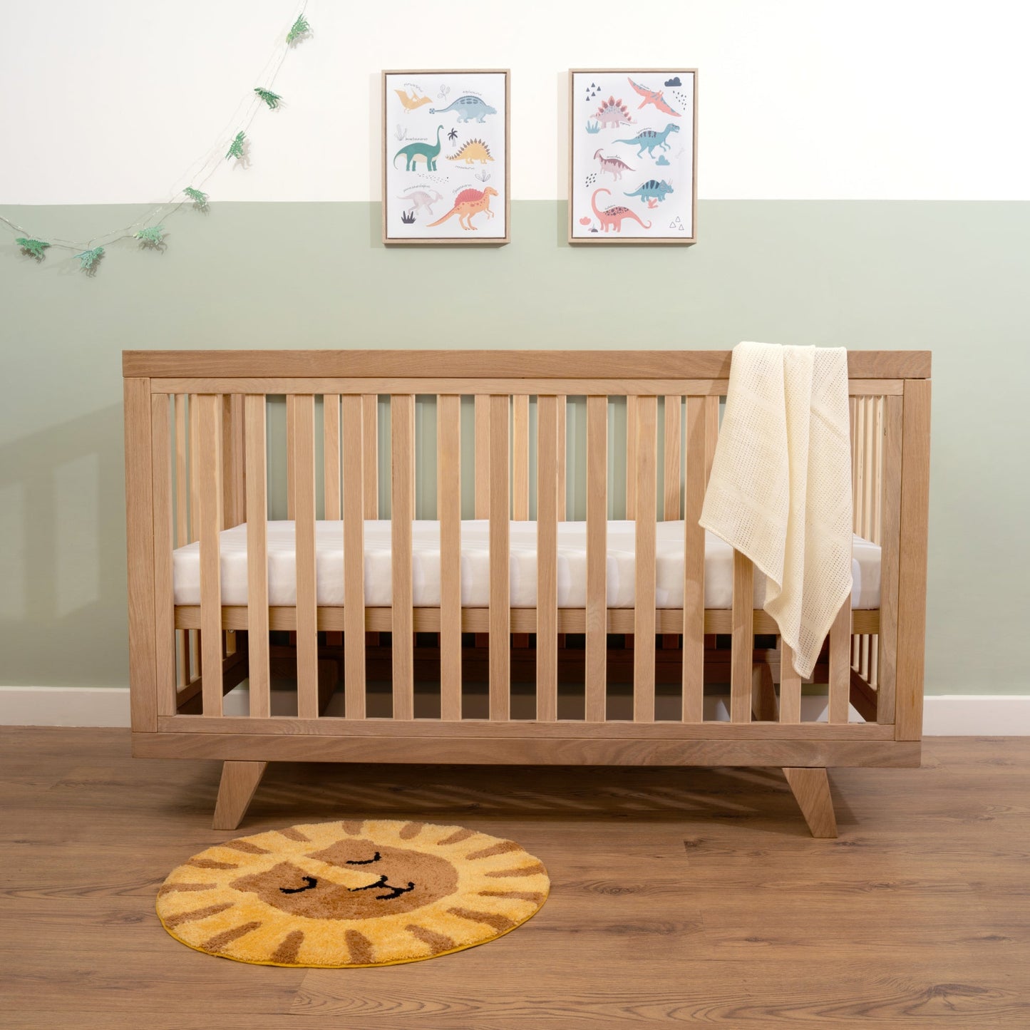 Clair de Lune Solid Oak Cot Bed Wood CL6608