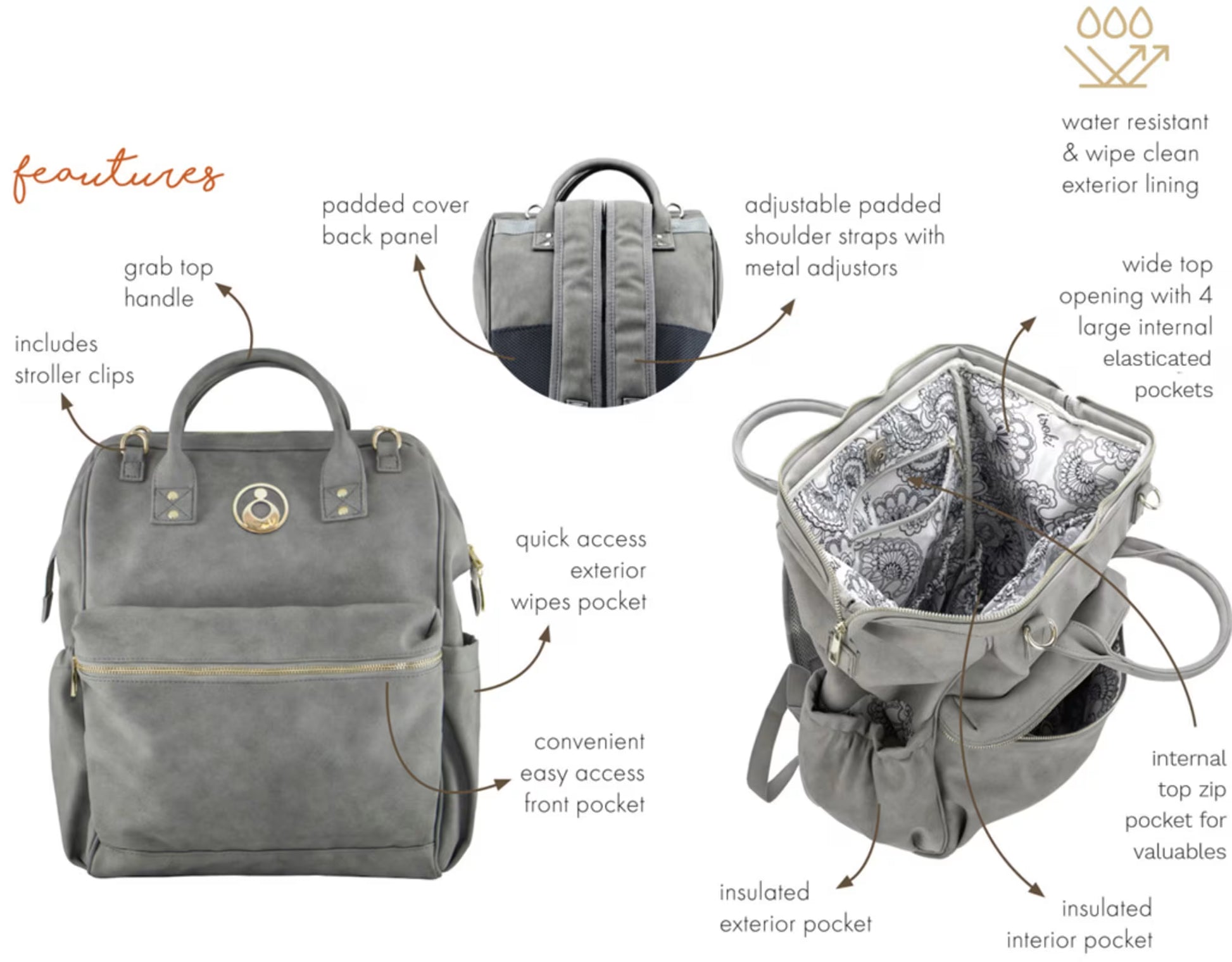 ISOKI BYRON BACKPACK STONE 117961