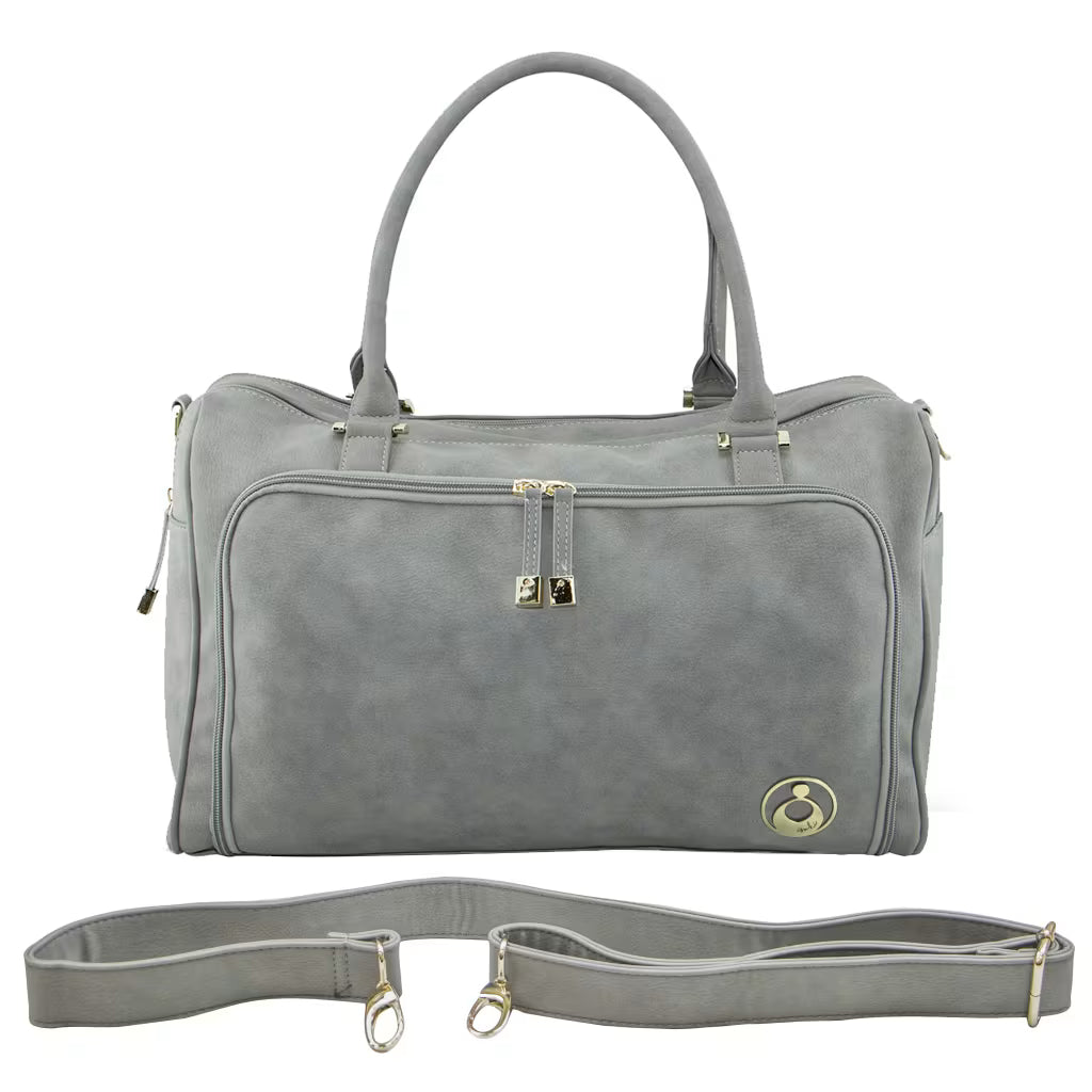 ISOKI DOUBLE ZIP SATCHEL STONE GREY 117959