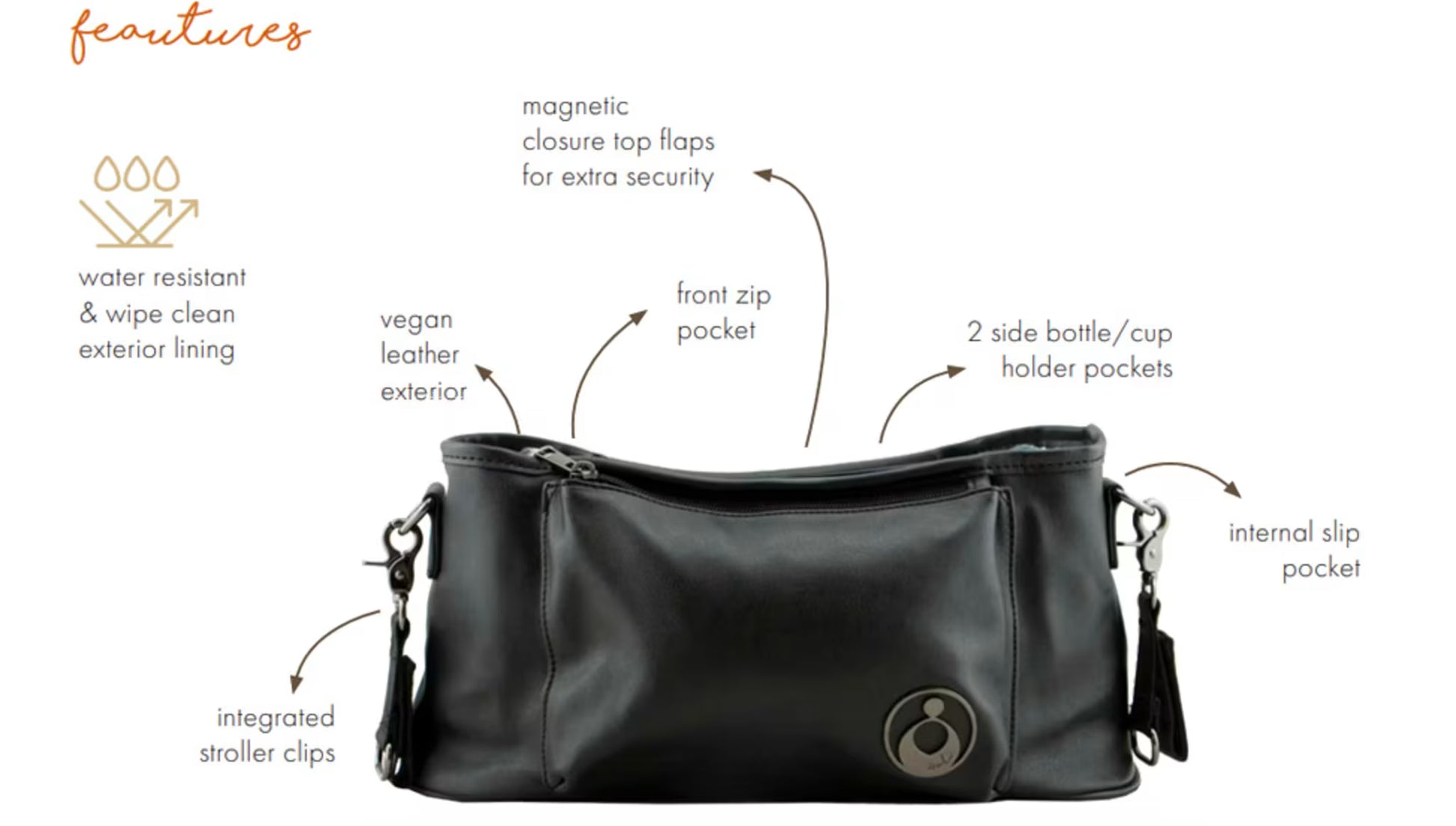 ISOKI TULLY STROLLER CADDY ONYX 119026