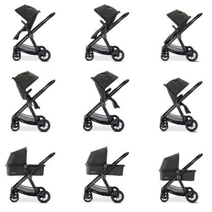 Babymore Memore V2 Pram Pushchair 11 Piece - Black 2680554-10