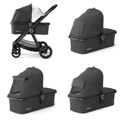 Babymore Memore V2 Pram Pushchair 11 Piece - Black 2680554-10