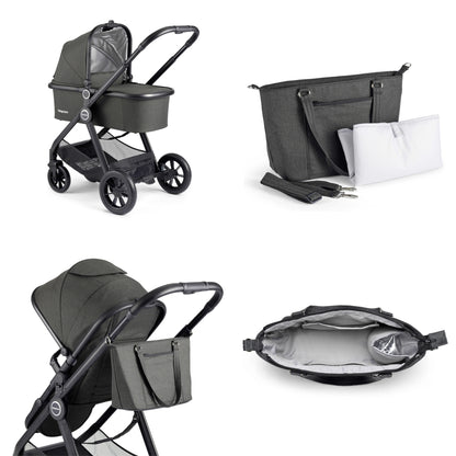 Babymore Memore V2 Pram Pushchair 11 Piece - Black 2680554-10