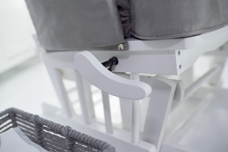 Obaby Deluxe Reclining Glider Chair & Stool - Grey 22OB2202