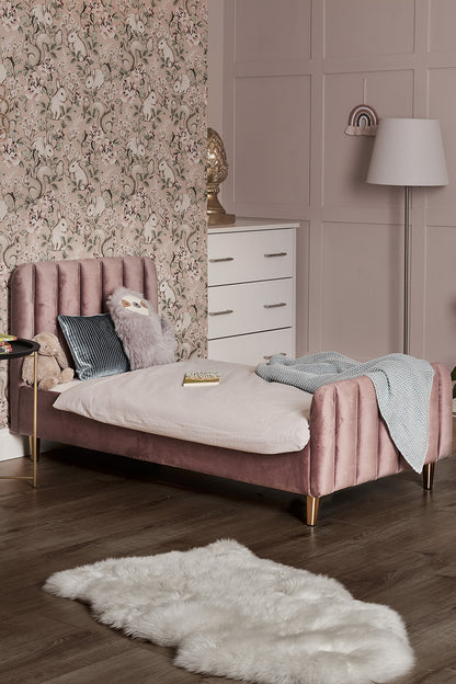Obaby Gatsby Velvet Single Bed - Pink 16OB3213