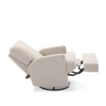 Obaby Madison Electric Recliner Chair - Teddy Fabric Ivory 22OB3710