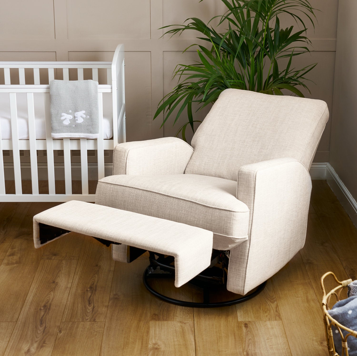 Obaby Madison Swivel Glider Recliner Chair - Oatmeal 22OB3603