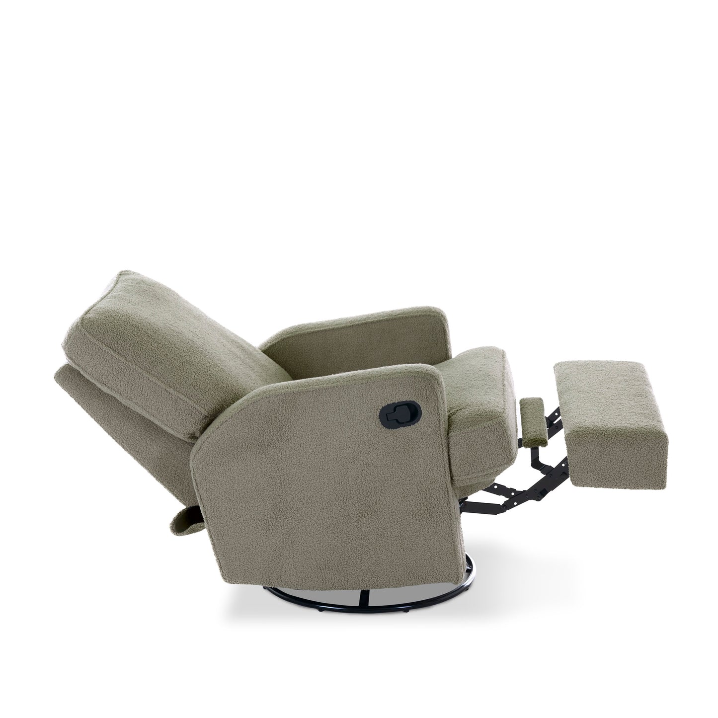 Obaby Madison Swivel Glider Recliner Chair - Teddy Fabric Olive 22OB3635