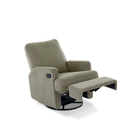 Obaby Madison Swivel Glider Recliner Chair - Teddy Fabric Olive 22OB3635