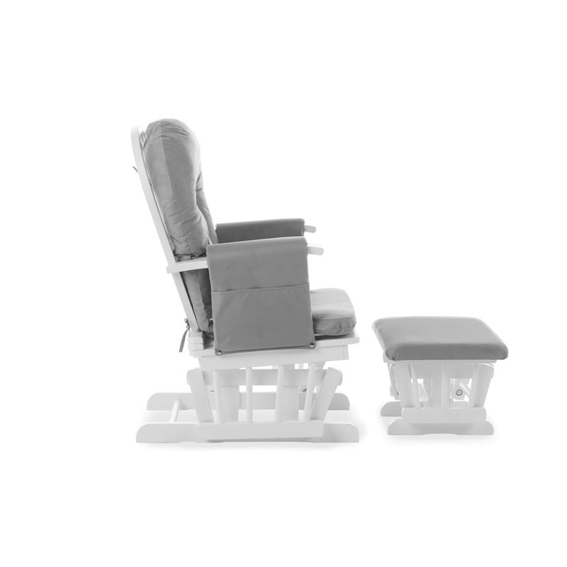 Obaby Reclining Glider Chair and Stool - Grey 22OB2102