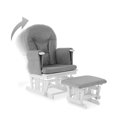 Obaby Reclining Glider Chair and Stool - Grey 22OB2102
