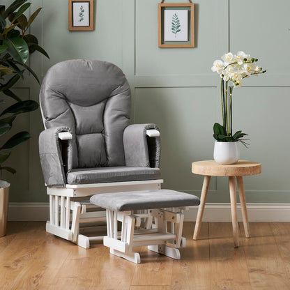 Obaby Reclining Glider Chair and Stool - Grey 22OB2102