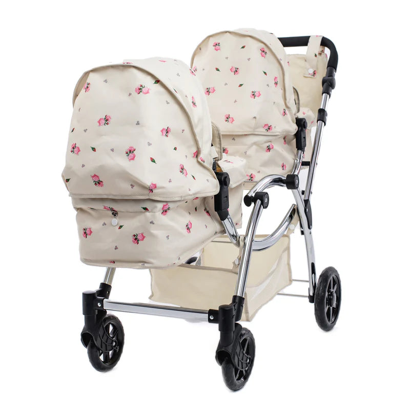 Roma Darcie Twin Dolls Pram - Cream RDT-C