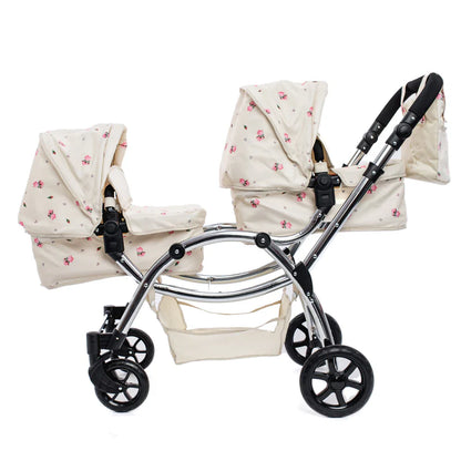 Roma Darcie Twin Dolls Pram - Cream RDT-C