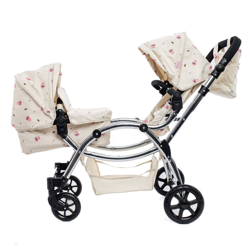 Roma Darcie Twin Dolls Pram - Cream RDT-C