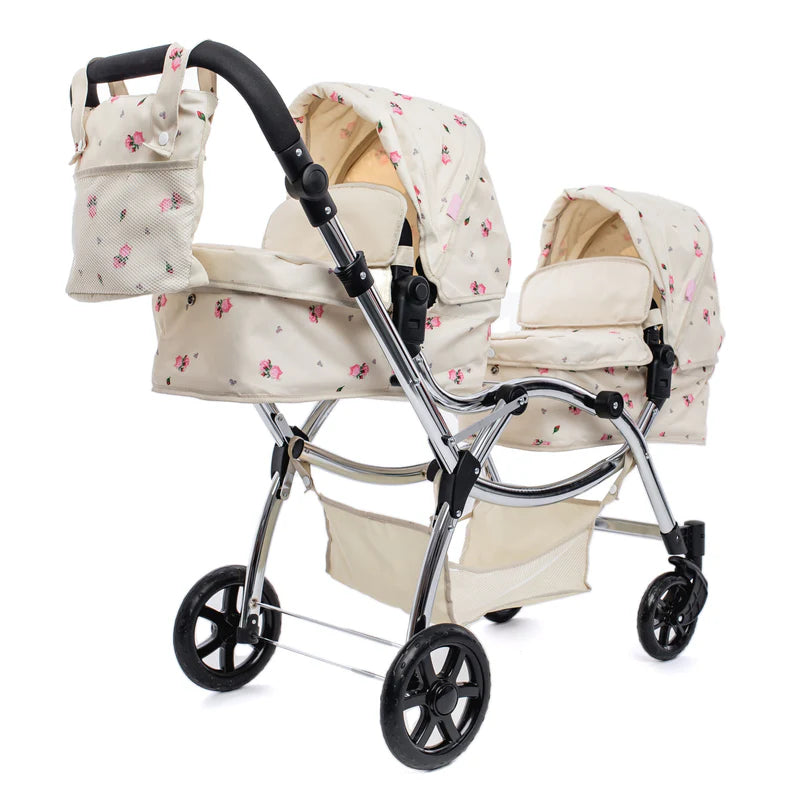 Roma Darcie Twin Dolls Pram - Cream RDT-C