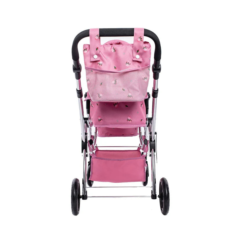 Roma Darcie Twin Dolls Pram - Pink RDT-P