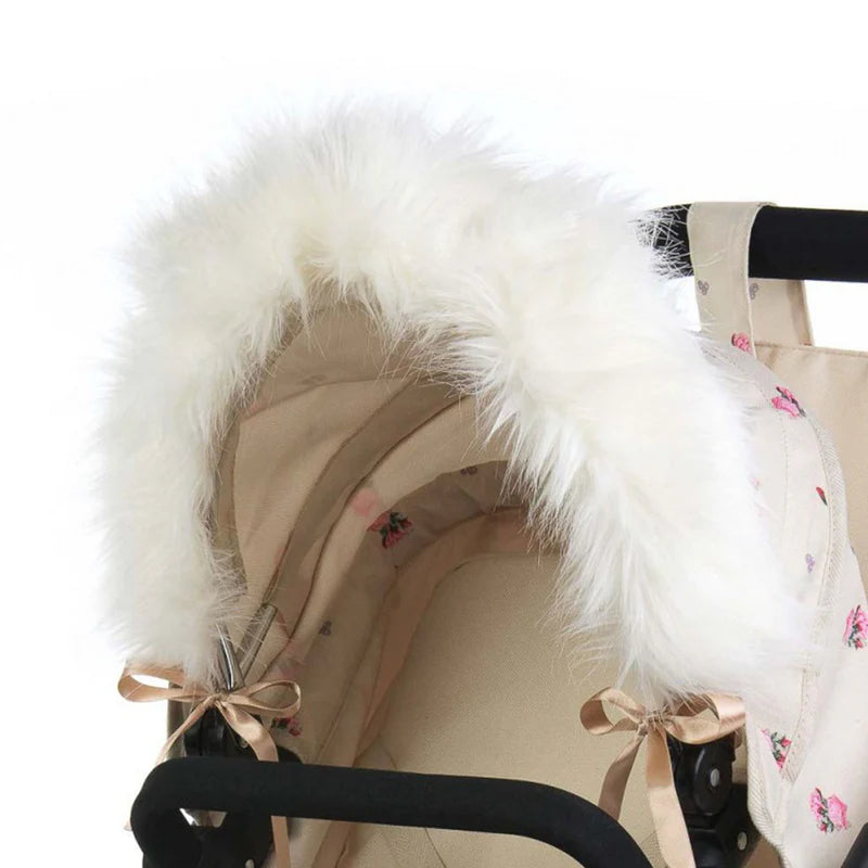 Roma Dolls Pram Hood Fur - Cream RDP-HF-C