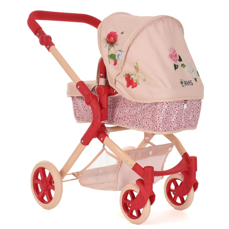 Roma RHS Single Dolls Pram - Flora RSDP-RHS-FL