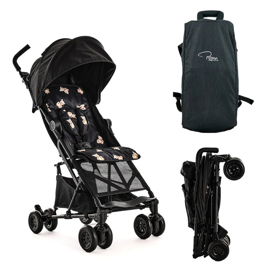 Roma Rizzo 2 and Travel Bag - Teddy Black R-R2-TBLK