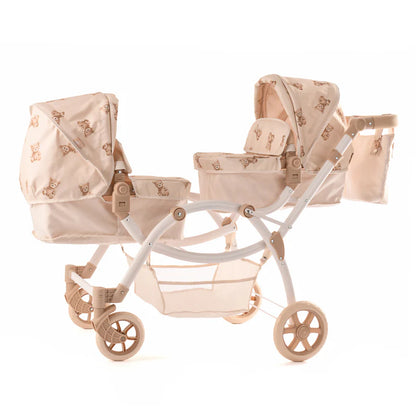 Roma Teddy Twin Dolls Pram 